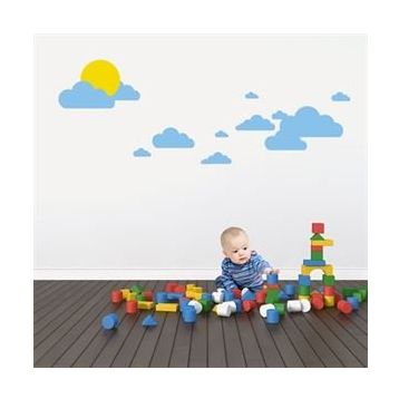 Tilki Dünyası TILKI-74964 Bulutlarda Güneş Bebek ve Çocuk Odası Duvar Sticker