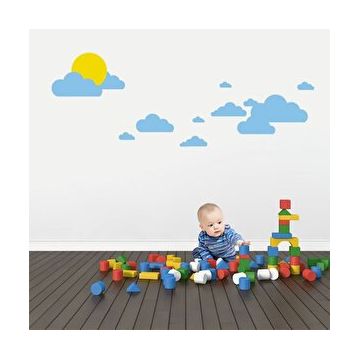 Tilki Dünyası TILKI-74964 Bulutlarda Güneş Bebek ve Çocuk Odası Duvar Sticker