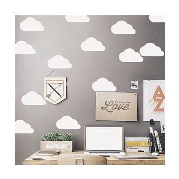 Tilki Dünyası TILKI-76008 10 Adet Beyaz Set Bebek ve Çocuk Odası Duvar Sticker
