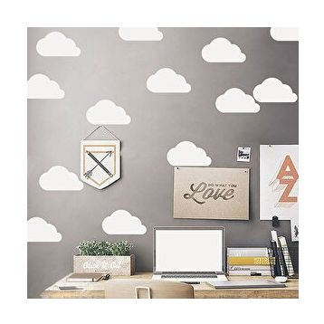 Tilki Dünyası TILKI-76008 10 Adet Beyaz Set Bebek ve Çocuk Odası Duvar Sticker