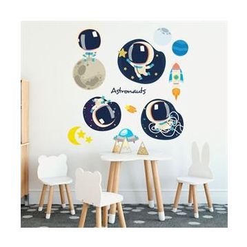 Tilki Dünyası TILKI-76286 Astronot Sticker Serisi Çocuk Odası Duvar Sticker