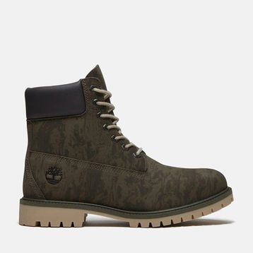 Timberland Heritage 6 Inch Waterproof TB0A446JAKA1 Dark Green Camo Koyu Yeşil Nubuk Erkek Bot