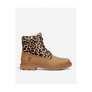 Timberland Premium 6 Inch TB0A5M5NEN31 Beige Bej Leopar Desenli Kadın Bot