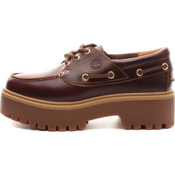 Timberland Stone Street 3 Eye TB0A2QDMD571 Rootbeer Kahverengi Deri Kadın Tekne Ayakkabısı
