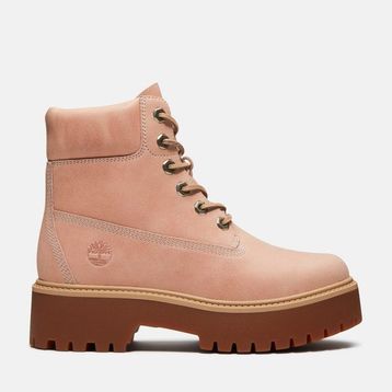 Timberland Stone Street 6 Inch Lace Up TB0A5THXA8M1 Light Pink Pembe Deri Kadın Bot