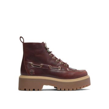 Timberland Stone Street Mid Lace Up TB0A27YZEIW1 Burgundy Bordo Deri Kadın Bot