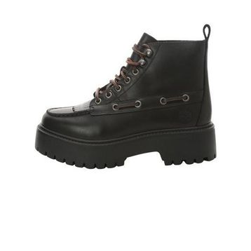 Timberland Stone Street Mid Lace Up TB0A27YZW021 Black Siyah Deri Kadın Bot