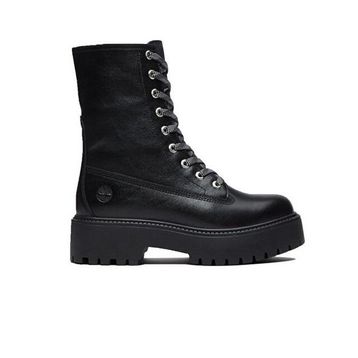 Timberland Stone Street Platform Mid TB0A5SAHW021 Black Full Grain Siyah Deri Kadın Bot