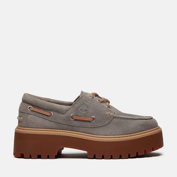 Timberland Stone Street Platform TB0A2GVFEJR1 Gri Platform Taban Süet Deri Kadın Tekne Ayakkabısı