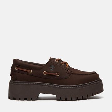 Timberland Stone Street Platform TB0A2GVFW071 Koyu Kahverengi Platform Taban Nubuk Deri Kadın Tekne Ayakkabısı