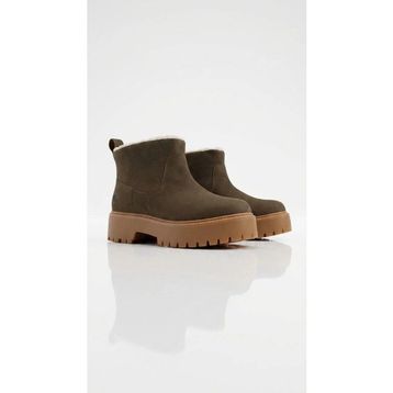 Timberland Stone Street Warm Lined Platform TB0A283GW011 Dark Brown Koyu Kahverengi Deri Kadın Bot