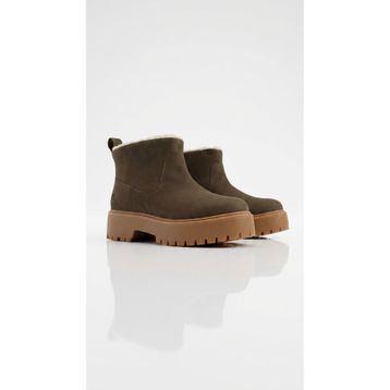 Timberland Stone Street Warm Lined Platform TB0A283GW011 Dark Brown Koyu Kahverengi Deri Kadın Bot