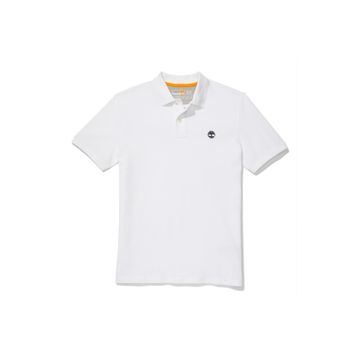 Timberland TB0A26N41001 Pique Short Sleeve Pol Bisiklet Yaka Beyaz Erkek T-Shirt