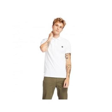 Timberland TB0A26N41001 Pique Short Sleeve Pol Bisiklet Yaka Beyaz Erkek T-Shirt