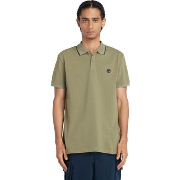 Timberland TB0A26NF5901 Haki Printed Neck Short Sleeve Polo Erkek T-Shirt