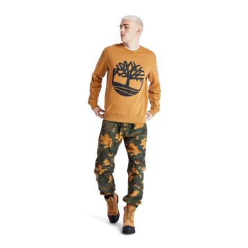 Timberland TB0A2BJ8P571 YC Core Tree Logo O Yaka Regular Fit Baskılı Sarı Erkek Sweatshirt