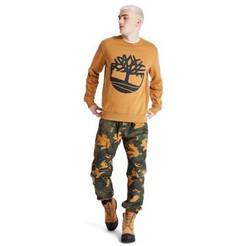 Timberland TB0A2BJ8P571 YC Core Tree Logo O Yaka Regular Fit Baskılı Sarı Erkek Sweatshirt