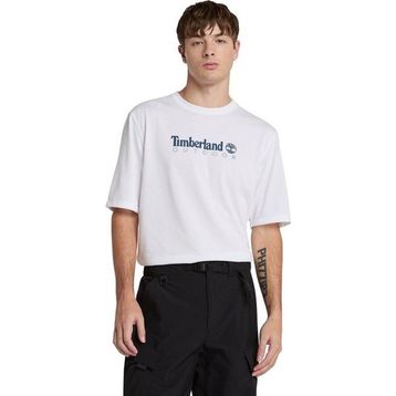 Timberland TB0A5SFX1001 Uv-Protectıon Logo Short Sleeve Tee Beyaz Erkek Tişört