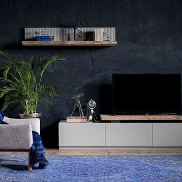 Timpan Mini Parlak Beyaz TV Ünitesi