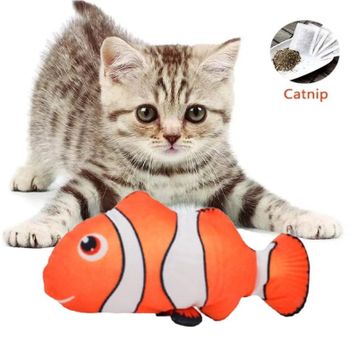 Tineke Kırmızı Peluş Balık Kedi Nanesi Otlu Çıngıraklı Oyuncak