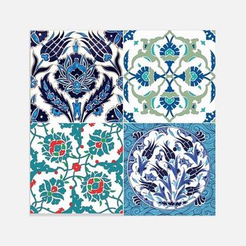 Tink Çini Desenli Çok Renkli 30x30 cm Duvar PVC Karo