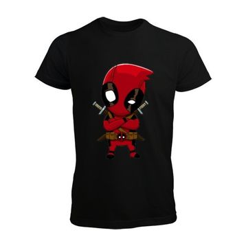 Tisho Deadpool Siyah Erkek T-shirt