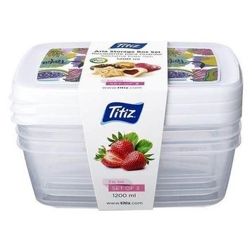 Titiz AP-9257 Aria 850 ml 3'lü Saklama Kabı
