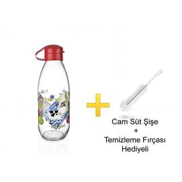 Titiz Moo Bottle Süt Su Şişesi 1 lt ve Şişe Temizleme Fırçası