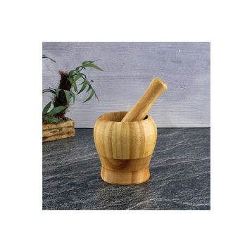Tohana 9.5x9x7 cm Tokmak Uzunluğu:13 cm Bambu Havan
