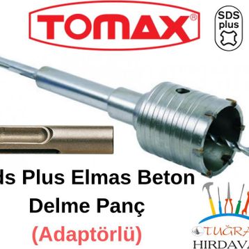 Tomax 75 mm SDS Plus Elmaslı Adaptörlü Beton Delme Panç