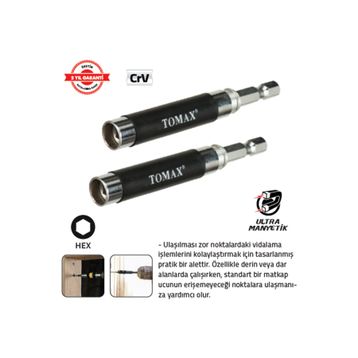 Tomax 80 mm Borulu Bits Uzatma Adaptörü