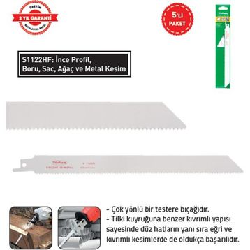 Tomax S1122HF 5 Adet 225 mm Çok Amaçlı Tilki Kuyruğu