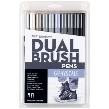 Tombow 56171 Dual Brush Pens Grayscale 10 Renk Gri Tonlar Çift Uçlu Grafik Kalemi