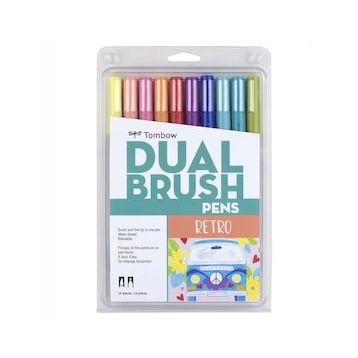 Tombow 56217 10'lu Retro Renkler AB-T Dual Brush Pen G.Kalem Seti
