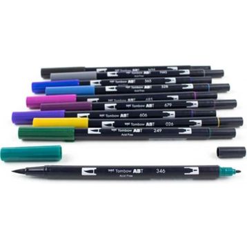 Tombow 56217 10'lu Retro Renkler AB-T Dual Brush Pen G.Kalem Seti