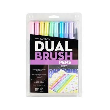 Tombow Dual Brush Çift Uç 10 Renk Pastel Renkler Kalem Seti