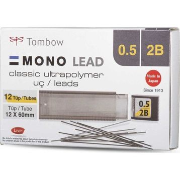Tombow Mono Lead 0.5 mm 2B Min 12'li Kutu Kalem Uç