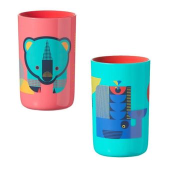 Tommee Tippee 250 ml Pembe Kulpsuz Desenli 360 Derece Bardak