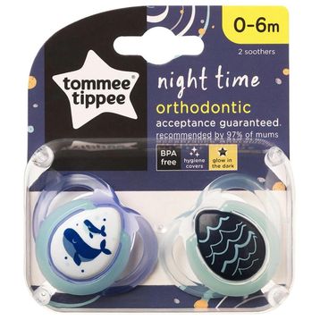 Tommee Tippee 2'li 0-6 Ay Ortodontik Gece Emziği