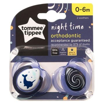 Tommee Tippee 2'li 0-6 Ay Ortodontik Gece Emziği