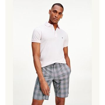 Tommy Hilfiger MW0MW17771TOG Polo Yaka Slim Fit Düz Pembe Erkek T-shirt