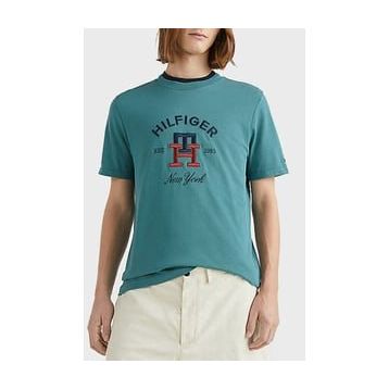 Tommy Hilfiger MW0MW30043 MB6 Haki Logolu Bisiklet Yaka %100 Pamuk Regular Fit Erkek T-shirt