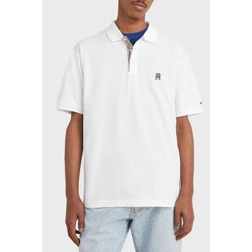 Tommy Hilfiger MW0MW30785 YBR Beyaz Pamuk Regular Fit Düğmeli Polo Erkek T-shirt