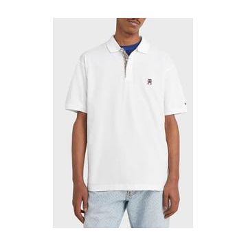 Tommy Hilfiger MW0MW30785 YBR Beyaz Pamuk Regular Fit Düğmeli Polo Erkek T-shirt