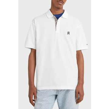 Tommy Hilfiger MW0MW30785 YBR Beyaz Pamuk Regular Fit Düğmeli Polo Erkek T-shirt