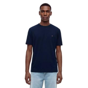 Tommy Hilfiger MW0MW37313-L0M Erkek Kısa Kol Bisiklet Yaka Yazı Desen Slim Fit Yeşil T-Shirt