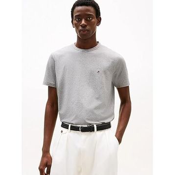 Tommy Hilfiger MW0MW37313-L0M Erkek Kısa Kol Bisiklet Yaka Yazı Desen Slim Fit Yeşil T-Shirt