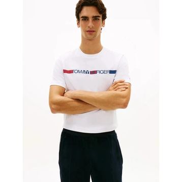 Tommy Hilfiger MW0MW42368 Brand Love Stripe Erkek Tişört