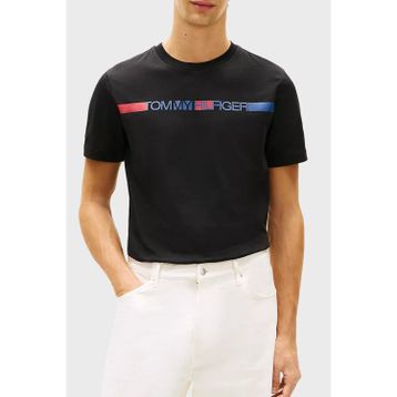 Tommy Hilfiger MW0MW42368 Brand Love Stripe Erkek Tişört