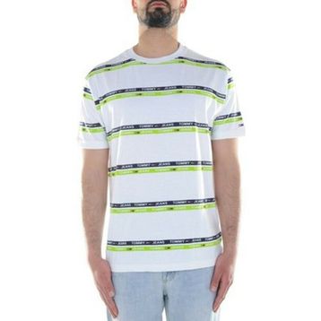 Tommy Hilfiger Tjm Camo Ground Logo Tee Beyaz White Ybr Erkek Üst Ve T-Shirt